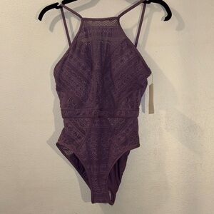 BECCA SWIM women’s size medium lace purple swimsuit